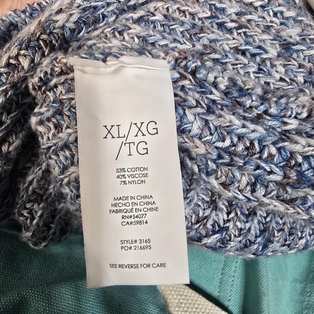 Cabi Cardigan Sweater Womens XL Blue Marled Knit Duster Open Front Cozy Warm - Picture 6 of 8